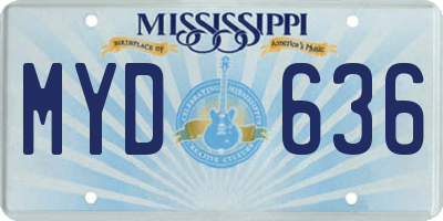 MS license plate MYD636