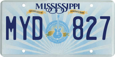 MS license plate MYD827