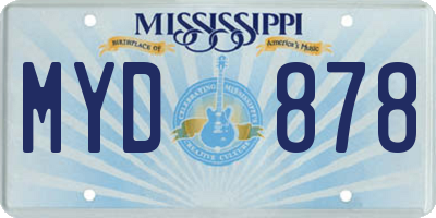 MS license plate MYD878