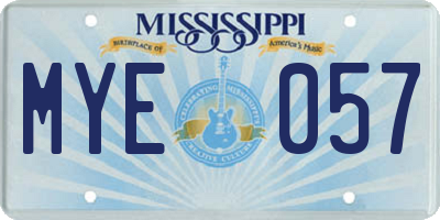 MS license plate MYE057