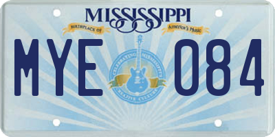 MS license plate MYE084