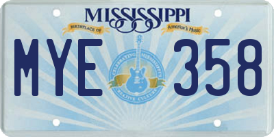 MS license plate MYE358