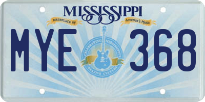 MS license plate MYE368