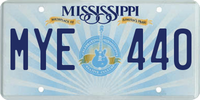 MS license plate MYE440
