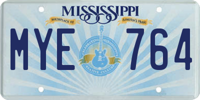 MS license plate MYE764