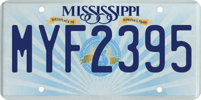 MS license plate MYF2395