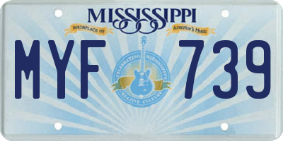 MS license plate MYF739