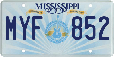 MS license plate MYF852