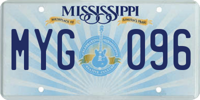 MS license plate MYG096