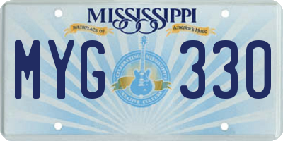 MS license plate MYG330