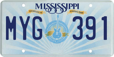 MS license plate MYG391