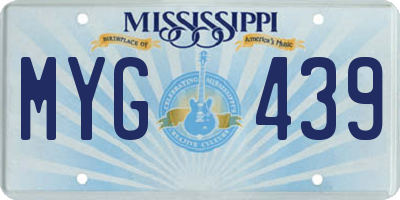 MS license plate MYG439