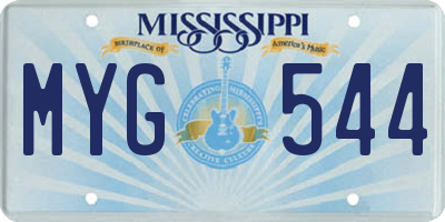 MS license plate MYG544