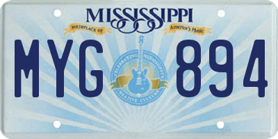 MS license plate MYG894