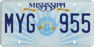 MS license plate MYG955
