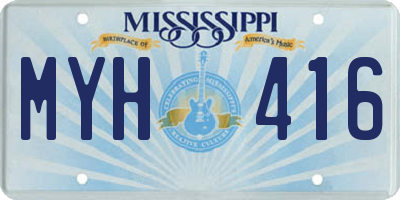 MS license plate MYH416