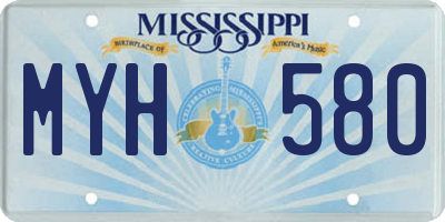 MS license plate MYH580