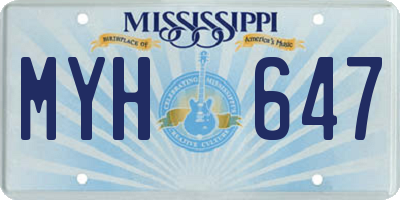 MS license plate MYH647