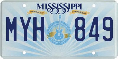 MS license plate MYH849