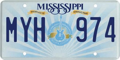 MS license plate MYH974
