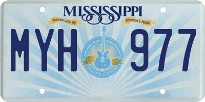 MS license plate MYH977