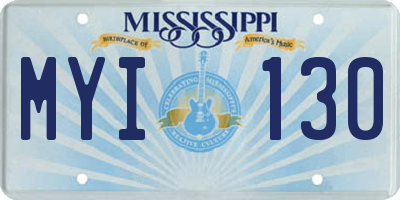 MS license plate MYI130