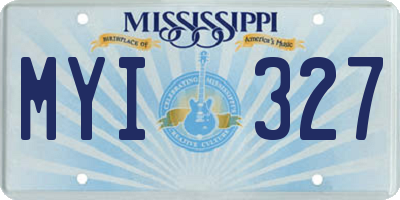 MS license plate MYI327