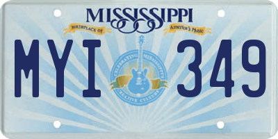 MS license plate MYI349
