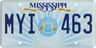 MS license plate MYI463