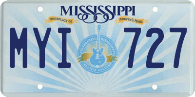 MS license plate MYI727