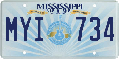 MS license plate MYI734