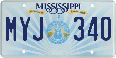 MS license plate MYJ340