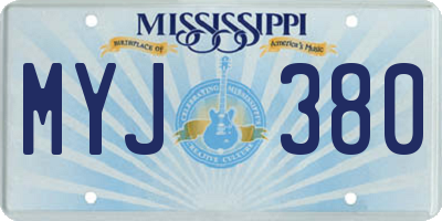 MS license plate MYJ380