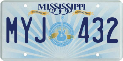 MS license plate MYJ432