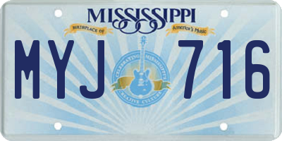 MS license plate MYJ716