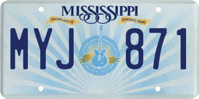 MS license plate MYJ871
