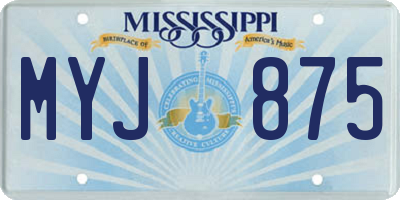 MS license plate MYJ875