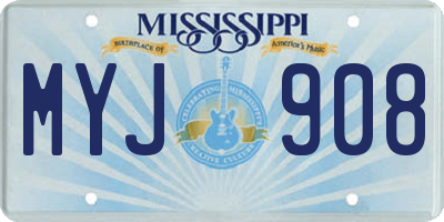 MS license plate MYJ908