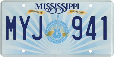 MS license plate MYJ941
