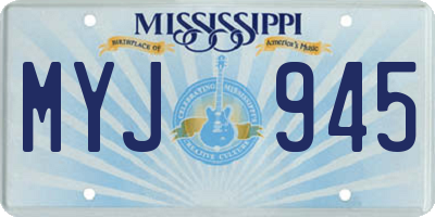 MS license plate MYJ945