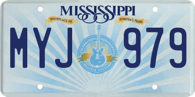 MS license plate MYJ979