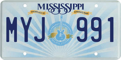 MS license plate MYJ991