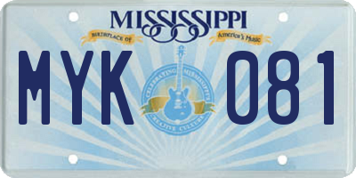 MS license plate MYK081