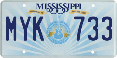 MS license plate MYK733