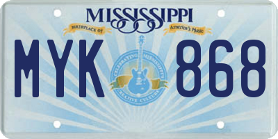 MS license plate MYK868