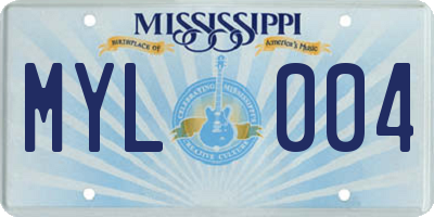 MS license plate MYL004