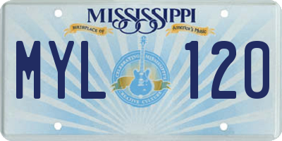 MS license plate MYL120