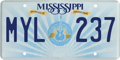 MS license plate MYL237
