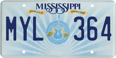 MS license plate MYL364