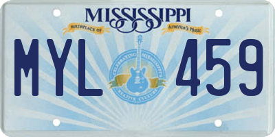 MS license plate MYL459
